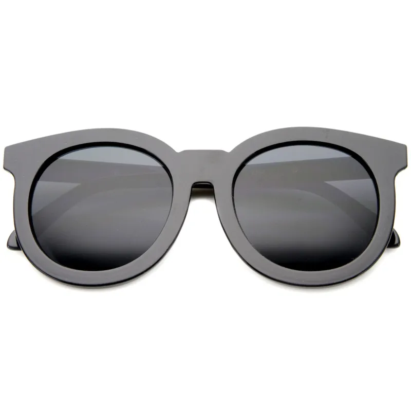Women's Round Horned Rim Flat Lens Sunglasses A136 sold by ZeroUV