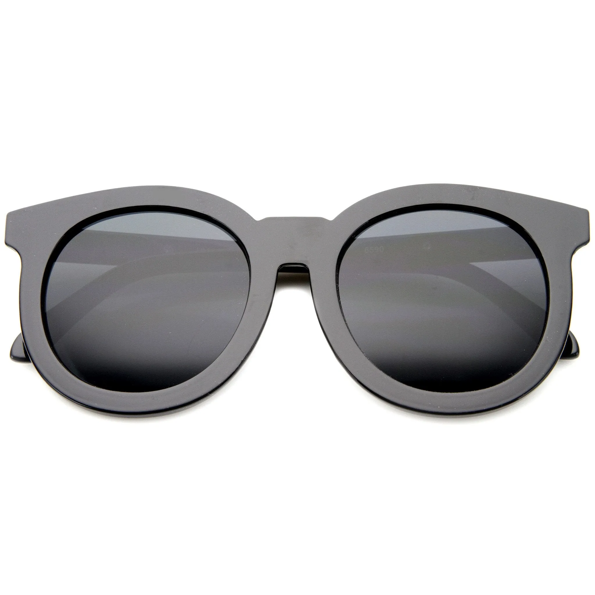 Women's Round Horned Rim Flat Lens Sunglasses A136 sold by ZeroUV