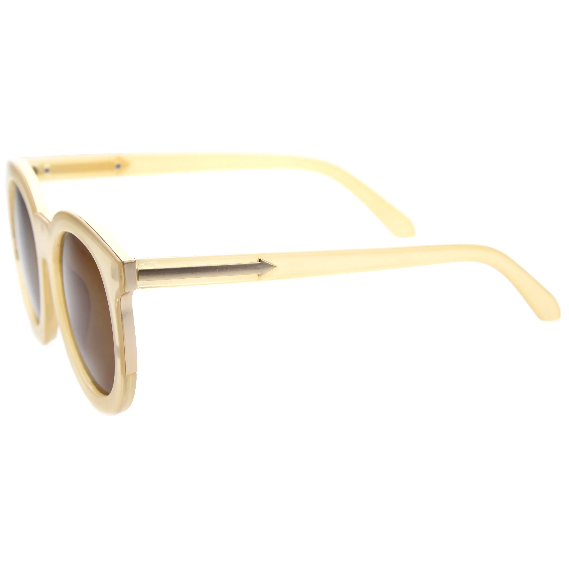 Women's Round Horned Rim Flat Lens Sunglasses A136 sold by ZeroUV product image thumbnail 5