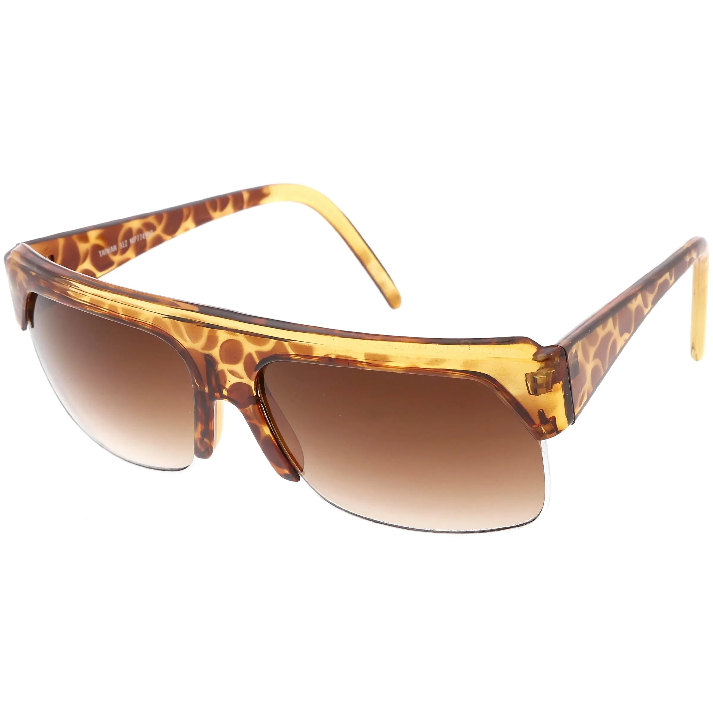 Oversize Flat Top Semi Rimless True Vintage Rectangle Sunglasses C677 sold by ZeroUV product image thumbnail 4