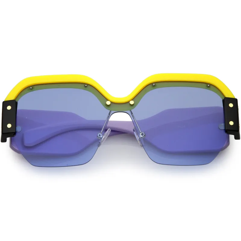 Women's Retro Modern Oversize Geometric Sunglasses C705 sold by ZeroUV