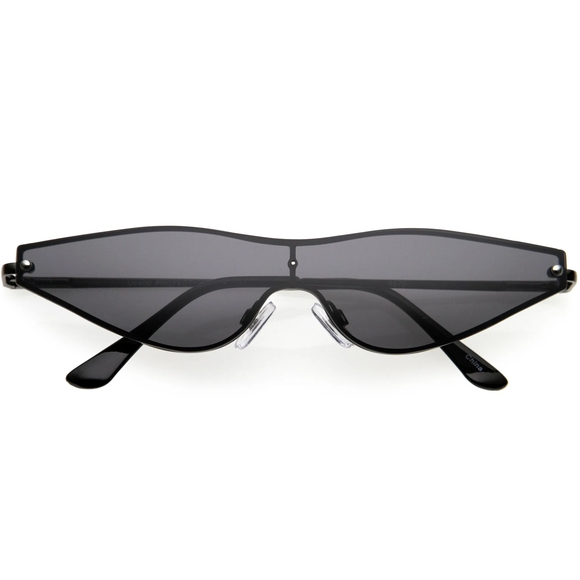 Sleek Shield Lens Metal Micro Cat Eye Sunglasses D194 sold by ZeroUV