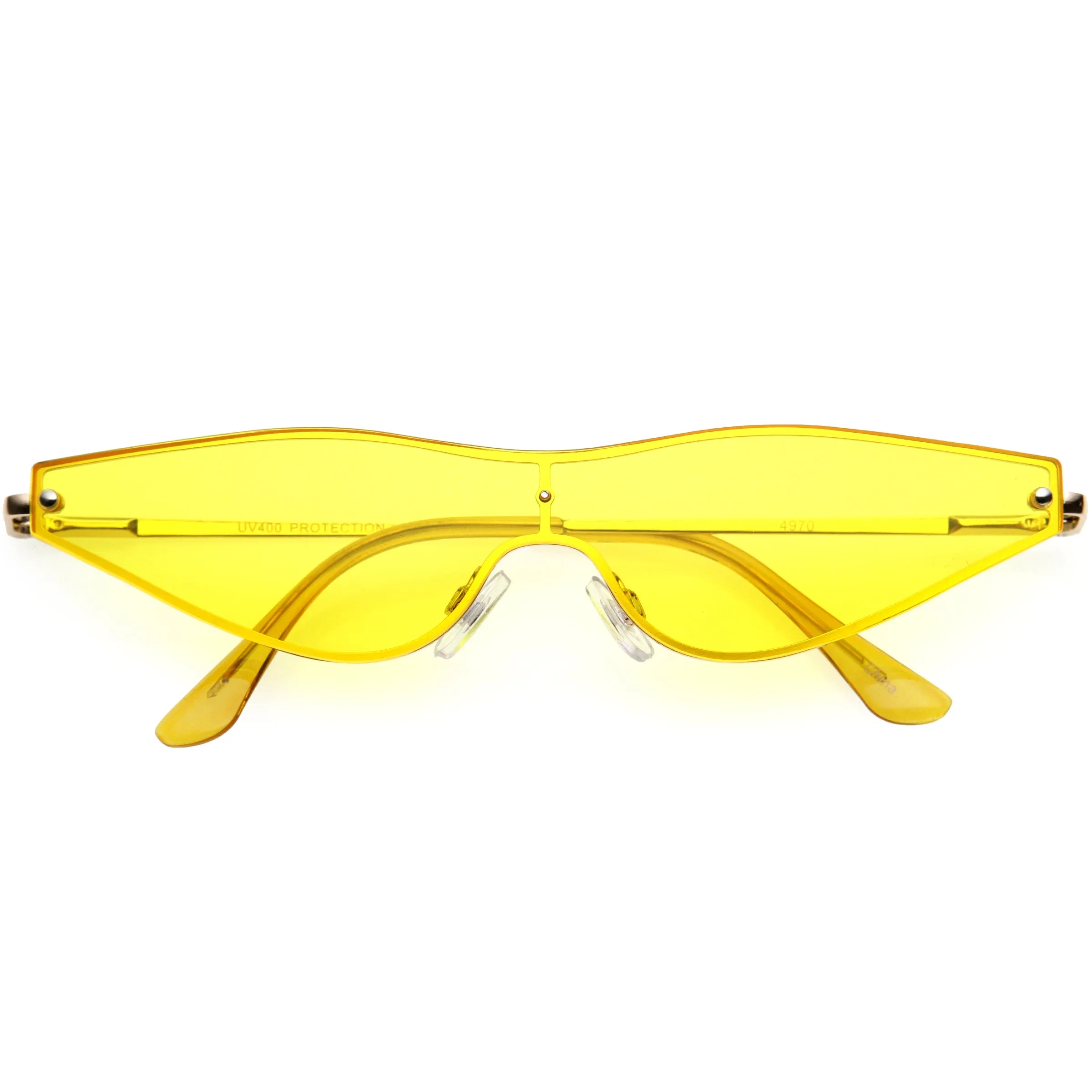 Sleek Shield Lens Metal Micro Cat Eye Sunglasses D194 sold by ZeroUV product image thumbnail 4