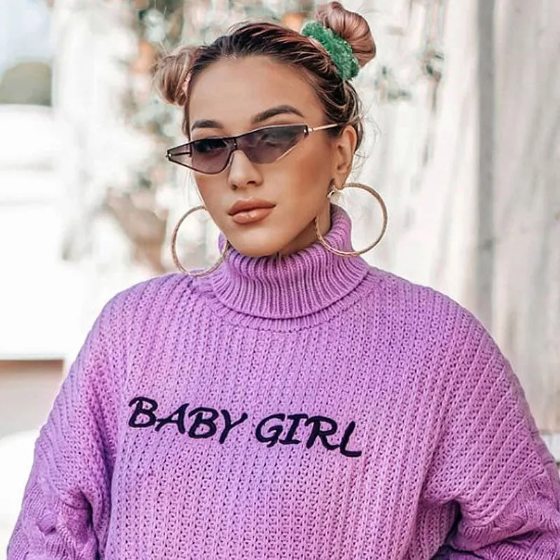 Sleek Shield Lens Metal Micro Cat Eye Sunglasses D194 sold by ZeroUV product image thumbnail 2