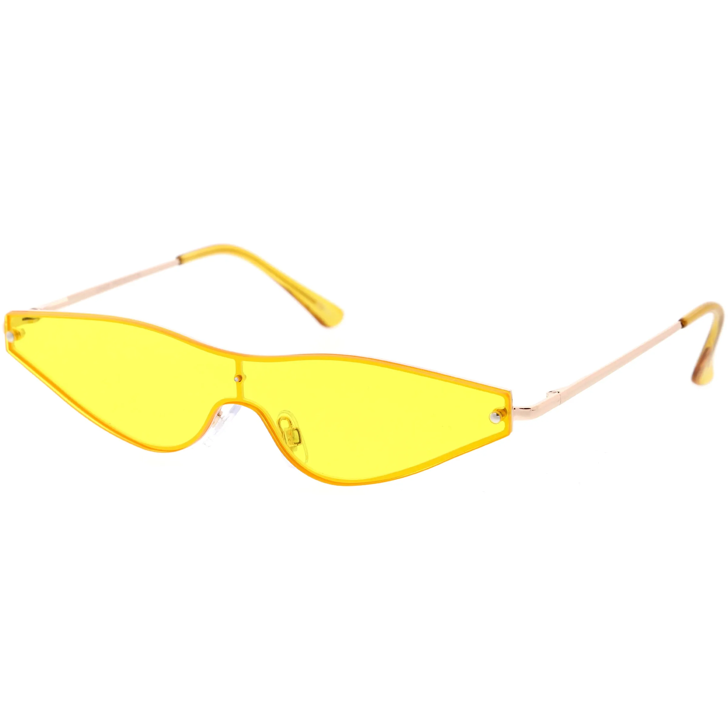 Sleek Shield Lens Metal Micro Cat Eye Sunglasses D194 sold by ZeroUV product image thumbnail 5