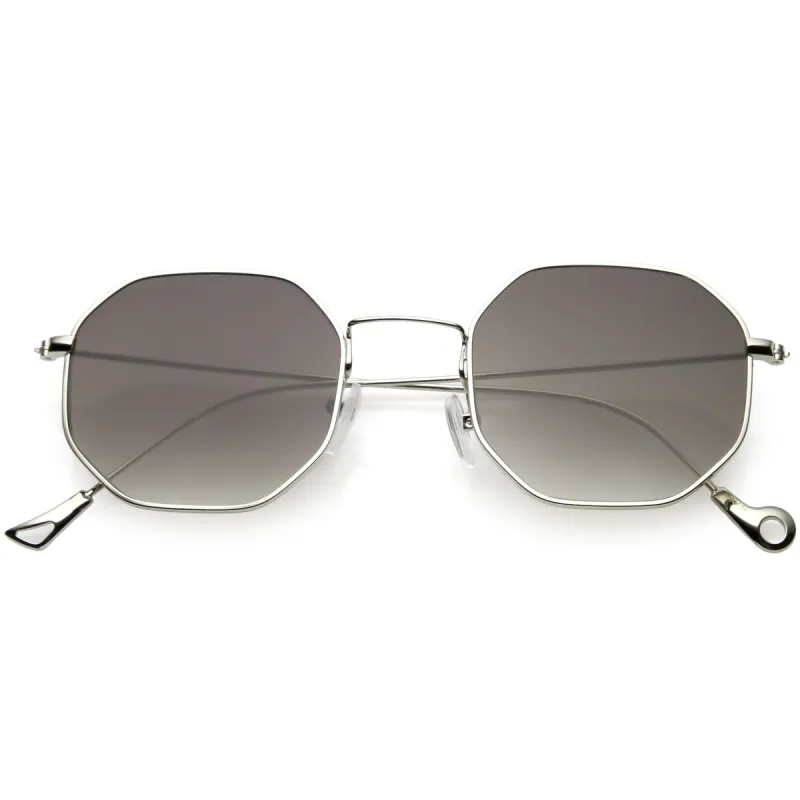 Retro Modern Geometric Octagon Slim Metal Sunglasses C590 sold by ZeroUV