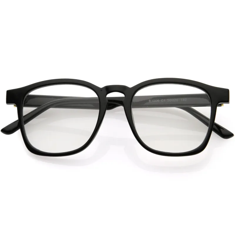 Lightweight Classic Keyhole Horn Rimmed Square Blue Light Filtering Glasses D087 sold by ZeroUV