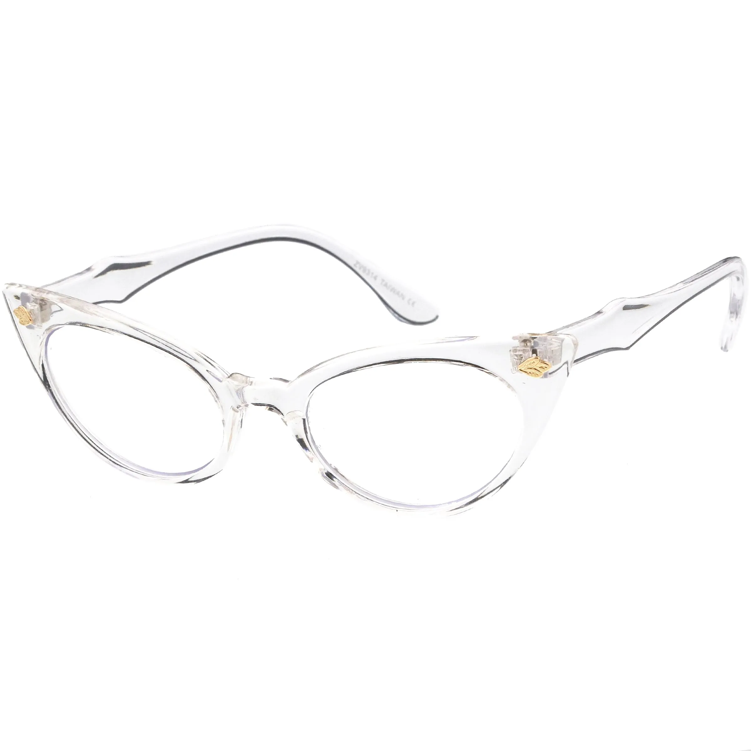 Women's Small Retro 1950's Secretary Clear Lens Cat Eye Glasses C939 sold by ZeroUV product image thumbnail 2