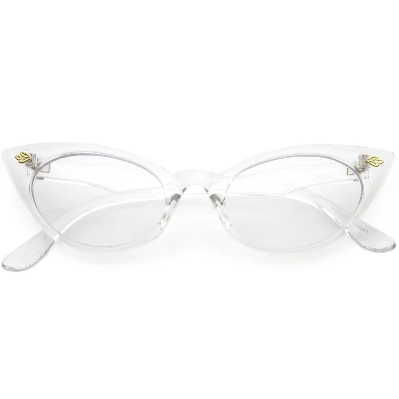 Women's Small Retro 1950's Secretary Clear Lens Cat Eye Glasses C939 sold by ZeroUV