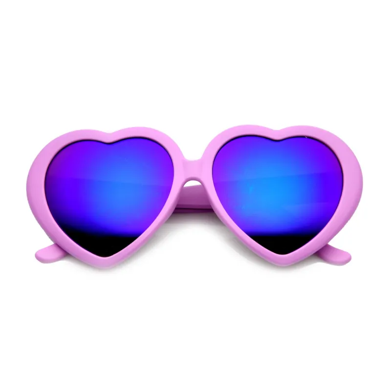 Women's Cute Oversize Heart Shape Mirror Lens Sunglasses 9764 sold by ZeroUV