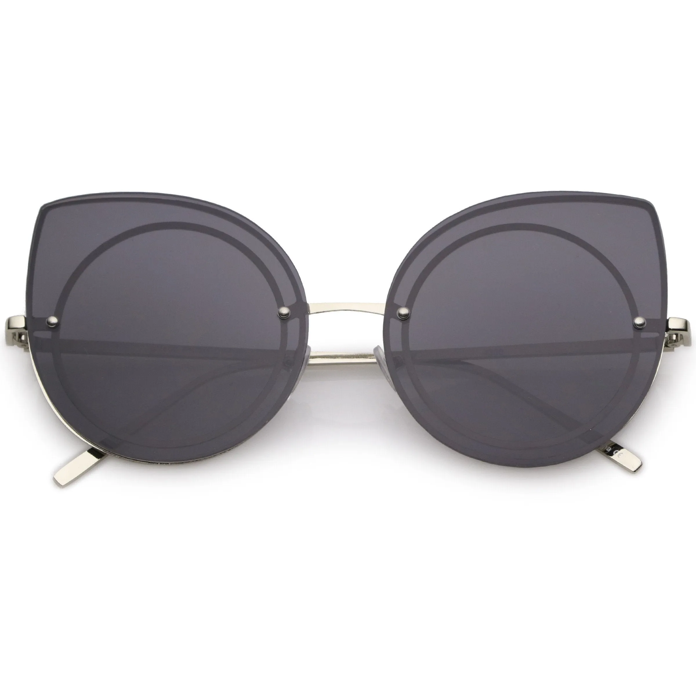 Women's Oversize Rimless Round Outline Cat Eye Sunglasses C203 sold by ZeroUV