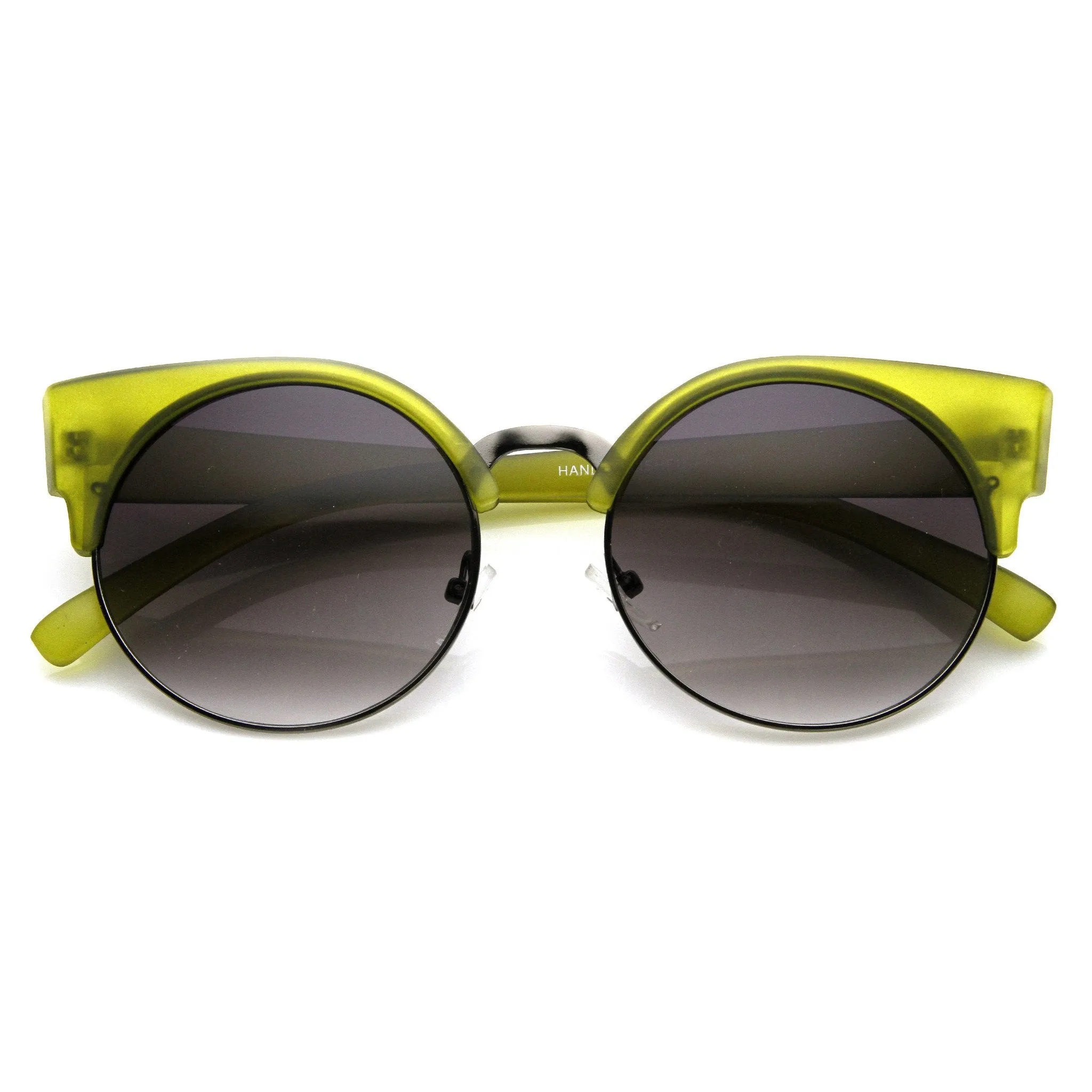 Trendy Chic Modern Round Half Frame Cat Eye Sunglasses 9200 sold by ZeroUV product image thumbnail 5