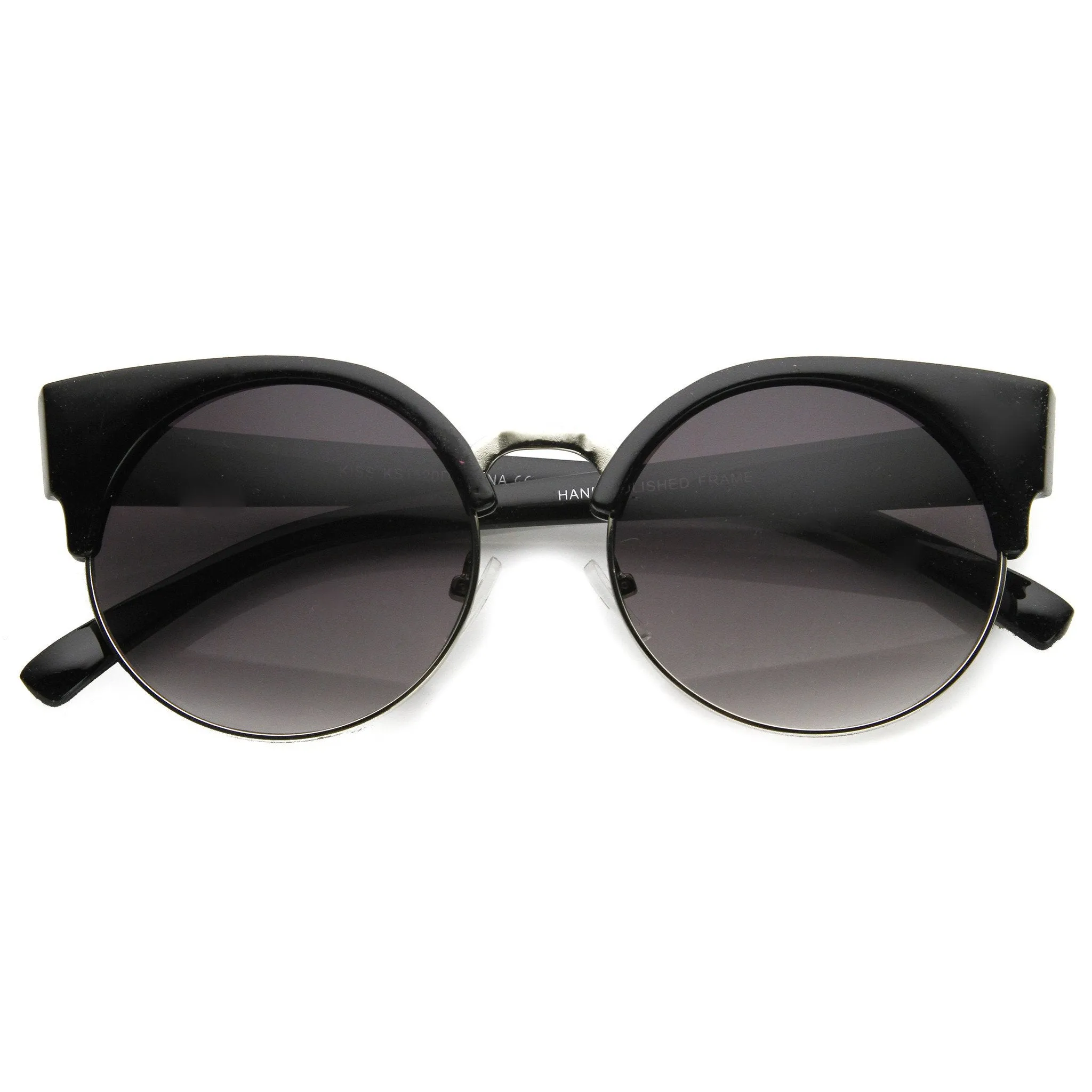 Trendy Chic Modern Round Half Frame Cat Eye Sunglasses 9200 sold by ZeroUV product image thumbnail 2