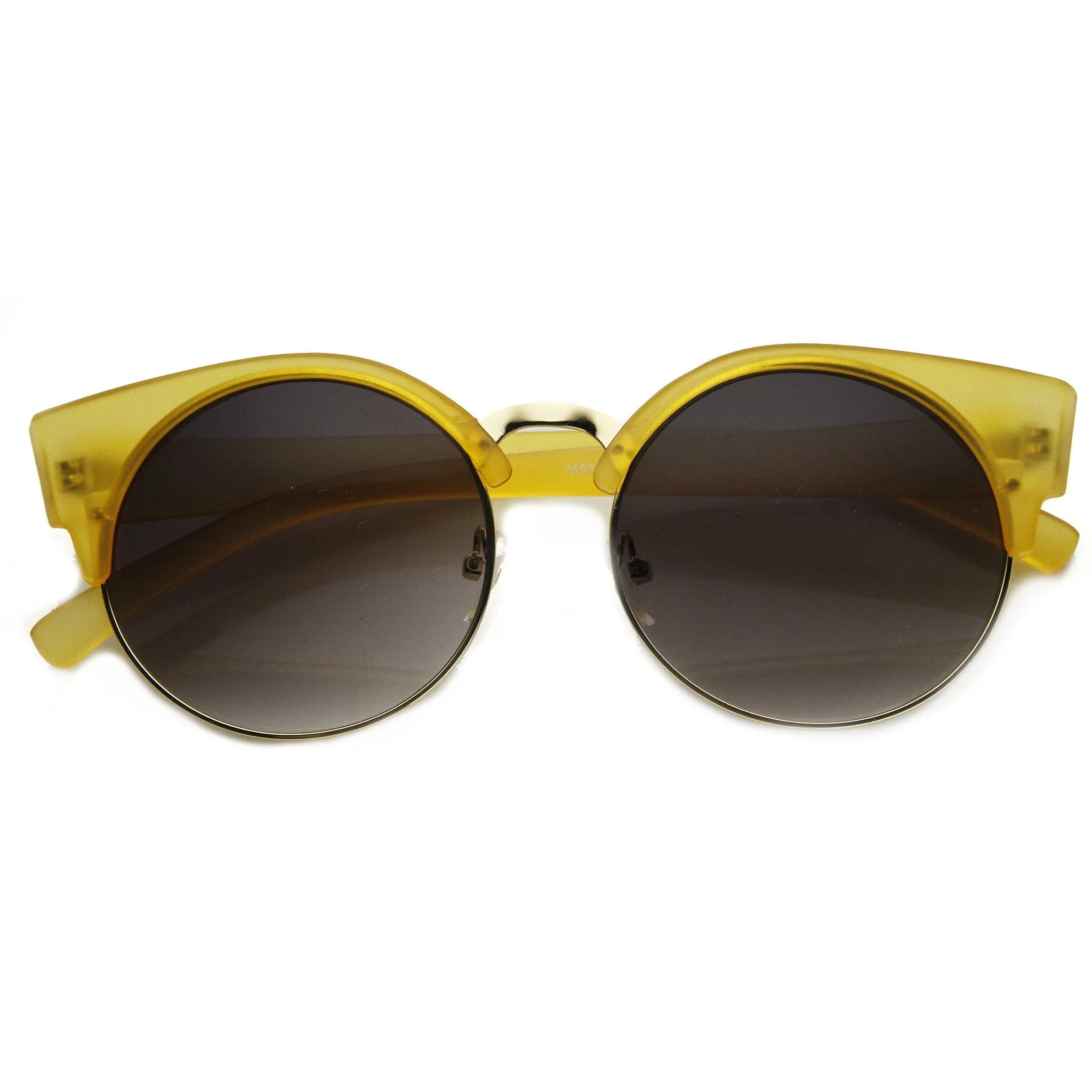 Trendy Chic Modern Round Half Frame Cat Eye Sunglasses 9200 sold by ZeroUV product image thumbnail 3