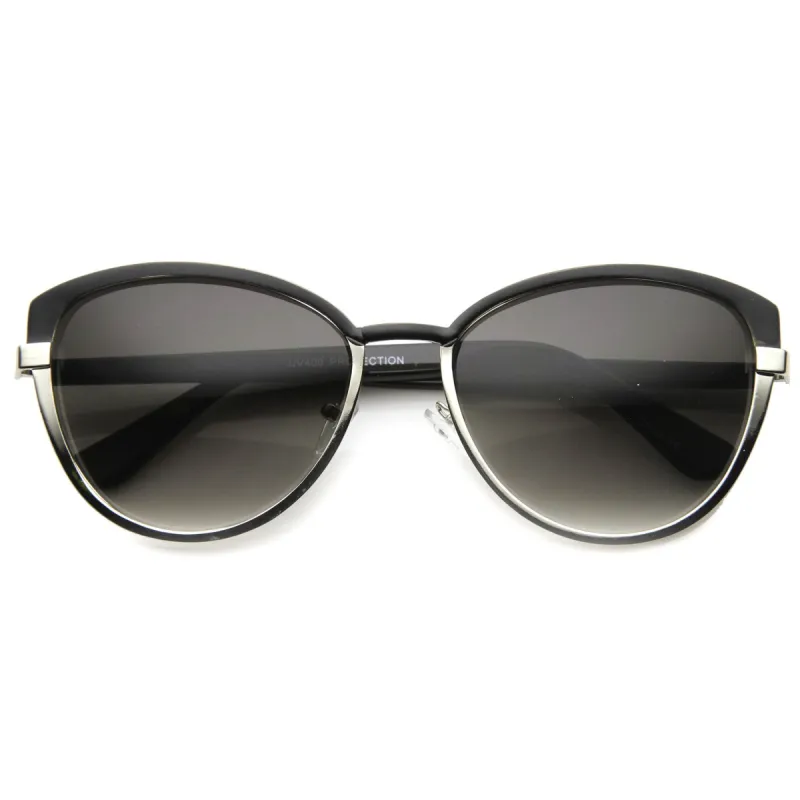 Women's Dual Tone Color Metal Cat Eye Sunglasses 9870 sold by ZeroUV