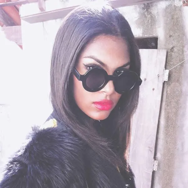 Trendy Blogger Women's Fashion Thick Round Sunglasses sold by ZeroUV product image thumbnail 5