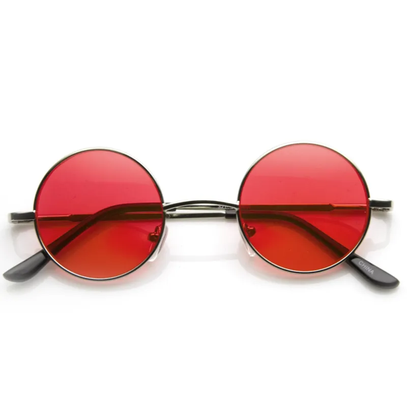 Small Lennon  Round Circle Color Lens Metal Sunglasses 8702 sold by ZeroUV