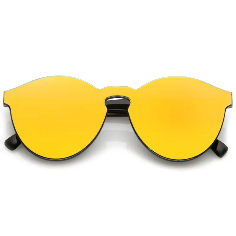 1980's Futuristic Monoblock Mirrored Flat Lens Sunglasses C123 sold by ZeroUV