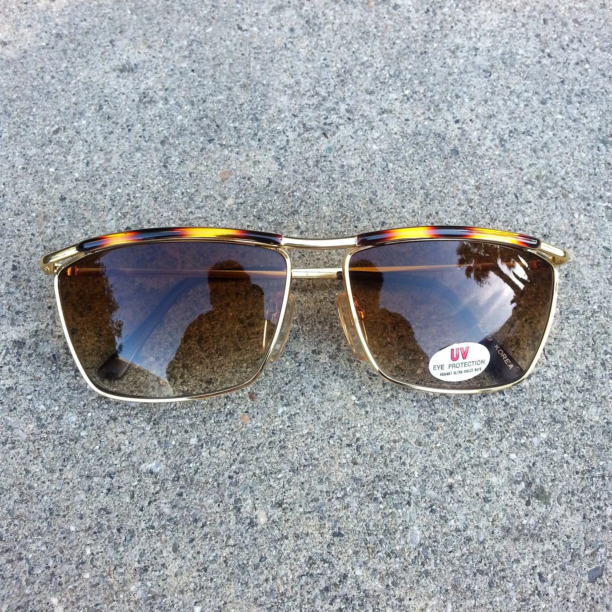 Rare 1970's Vintage Deadstock Metal Aviator Pearson Sunglasses Gold 7115 sold by ZeroUV