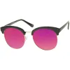 Women's Oversize Round Half Frame Flash Lens Sunglasses A388 sold by ZeroUV