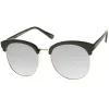 Women's Oversize Round Half Frame Flash Lens Sunglasses A388 sold by ZeroUV