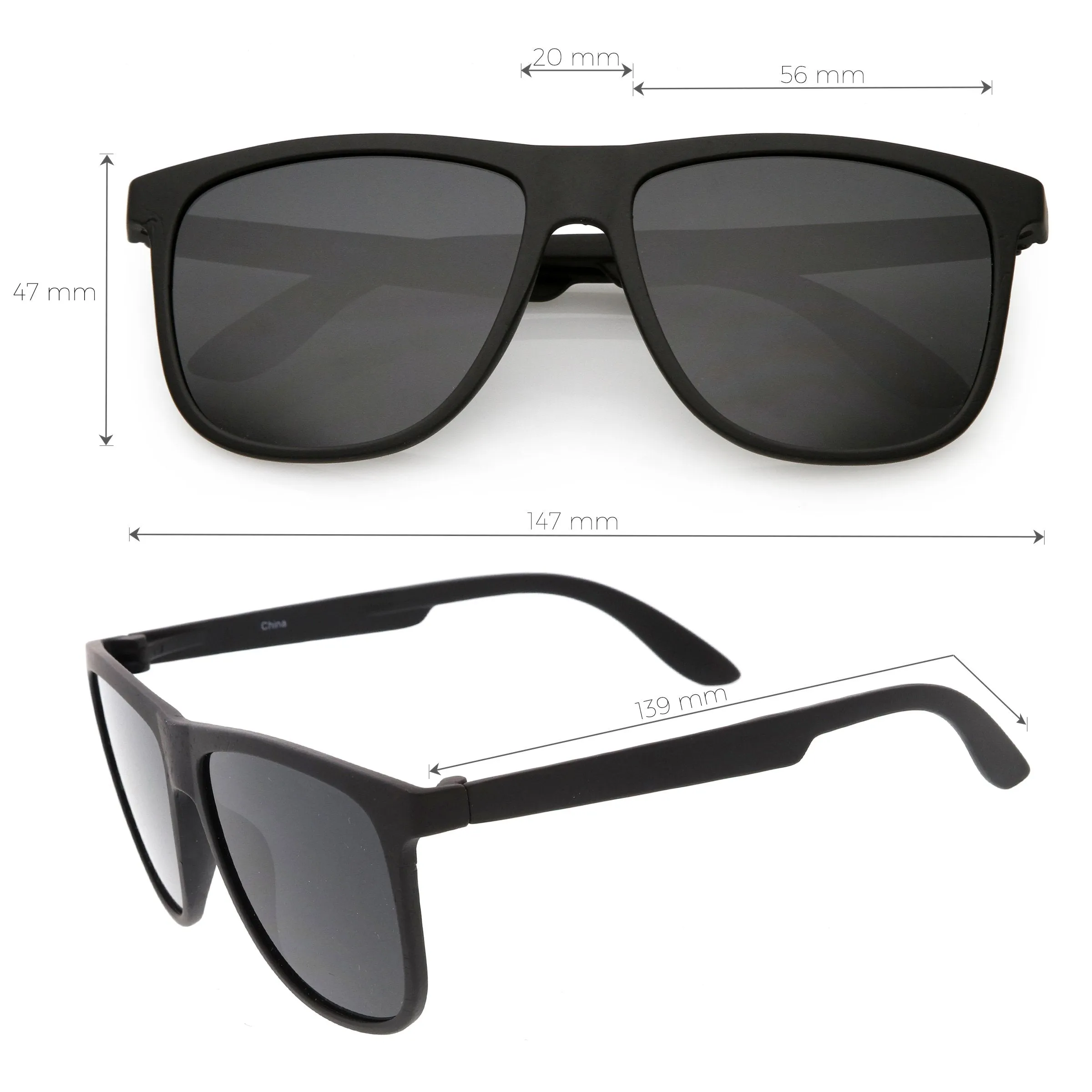Men's Modern Flat Lens Horned Rim Aviator Sunglasses C690 sold by ZeroUV product image thumbnail 5