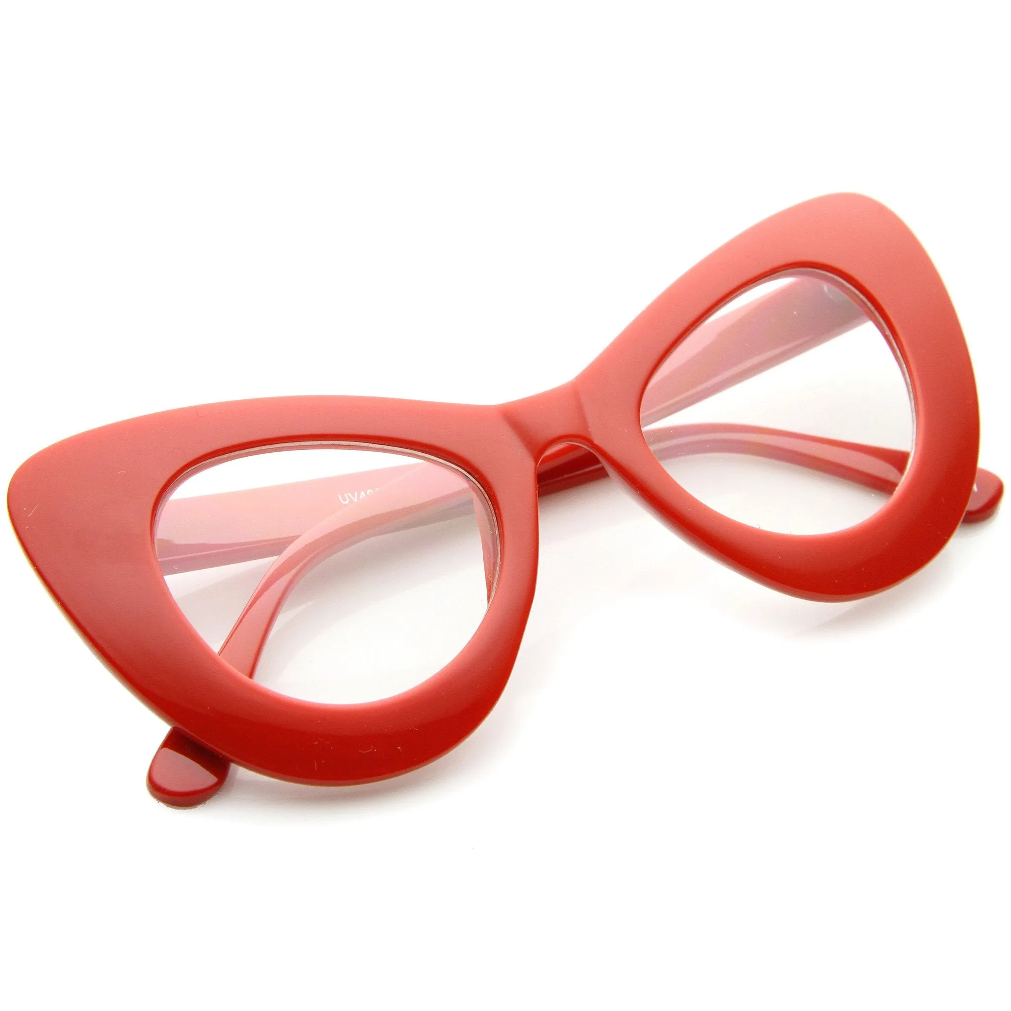 Women's Retro Oversize Clear Lens Cat Eye Glasses A050 sold by ZeroUV product image thumbnail 4