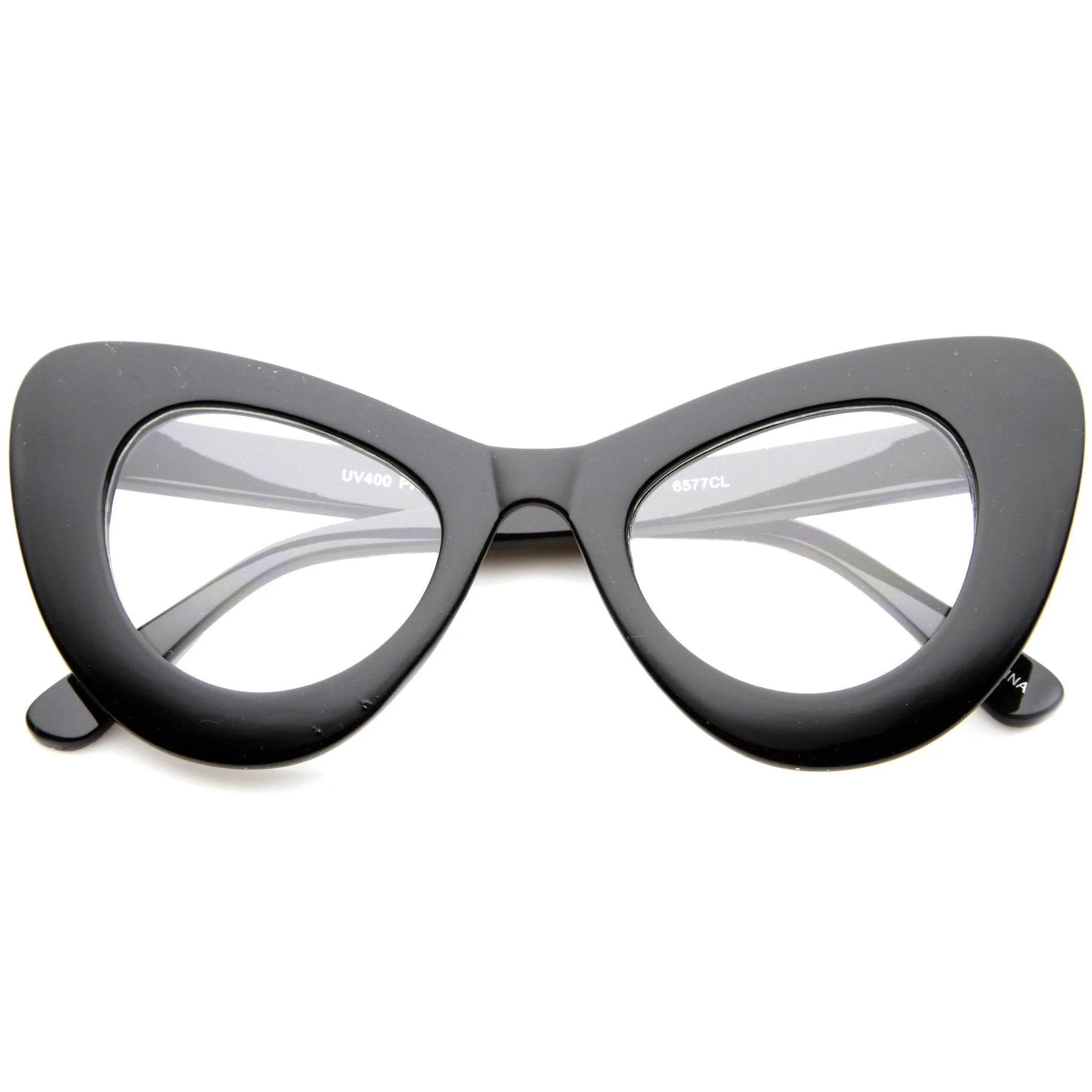 Women's Retro Oversize Clear Lens Cat Eye Glasses A050 sold by ZeroUV product image thumbnail 5