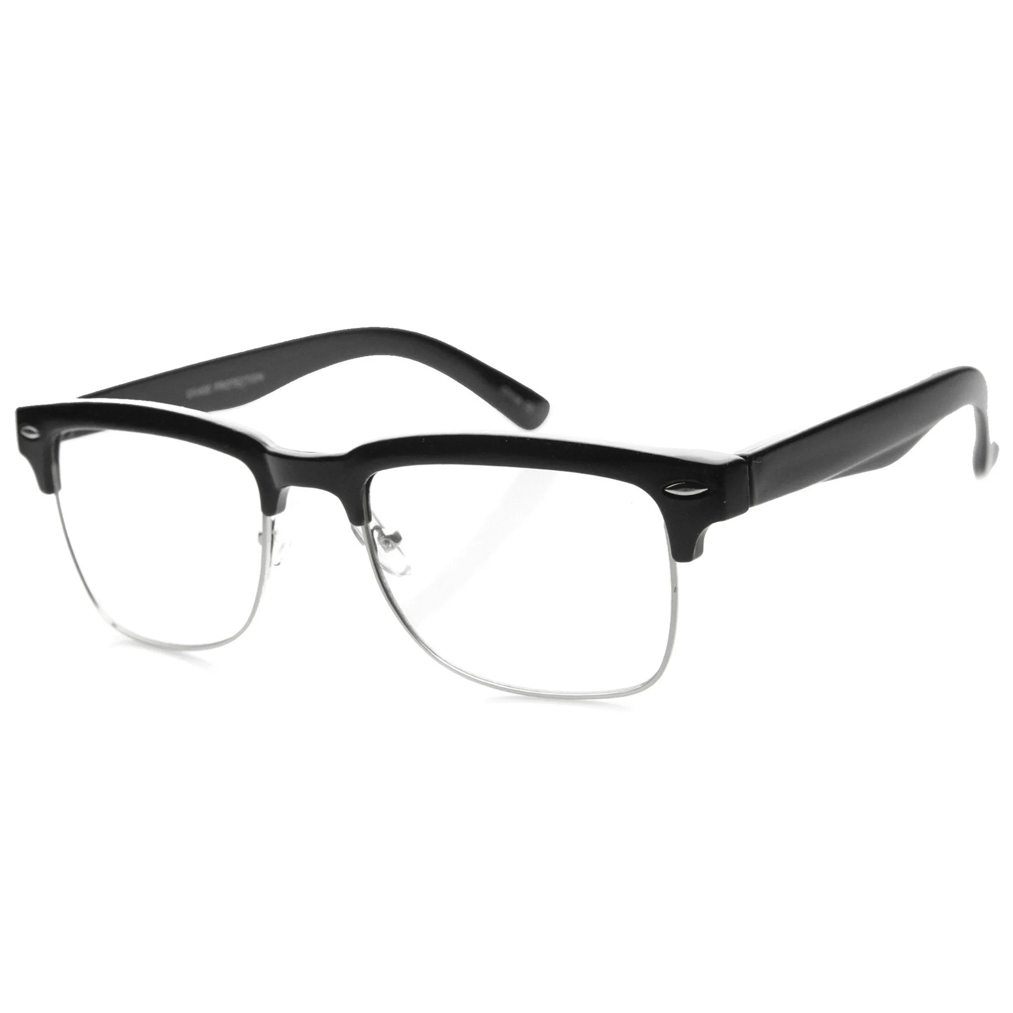 Vintage Hipster Dapper Indie Half Frame Clear Lens Glasses 9810 sold by ZeroUV product image thumbnail 2