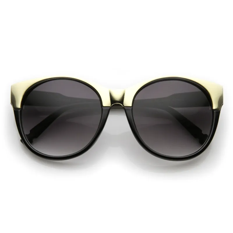 Oversize Womens Round Pointed 2-Tone Cat Eye Sunglasses 9620 sold by ZeroUV