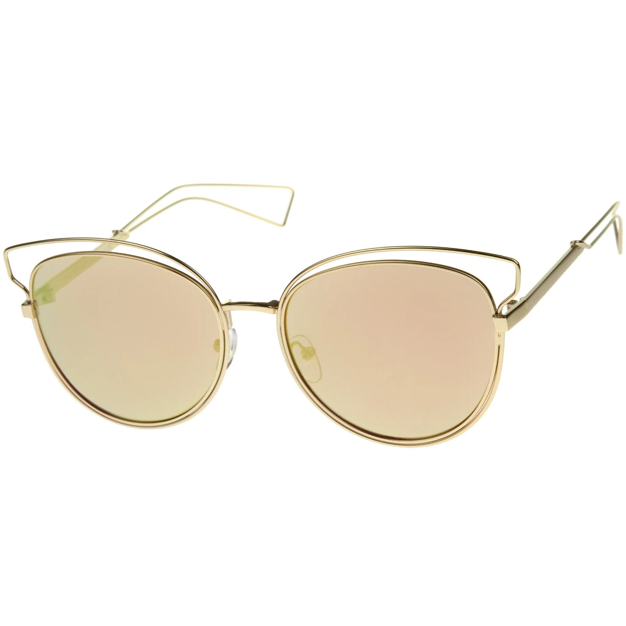 Women's Modern Flat Lens Cat Eye Metal Sunglasses A323 sold by ZeroUV product image thumbnail 5