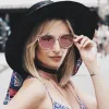 Women's Modern Flat Lens Cat Eye Metal Sunglasses A323 sold by ZeroUV