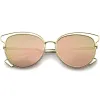 Women's Modern Flat Lens Cat Eye Metal Sunglasses A323 sold by ZeroUV