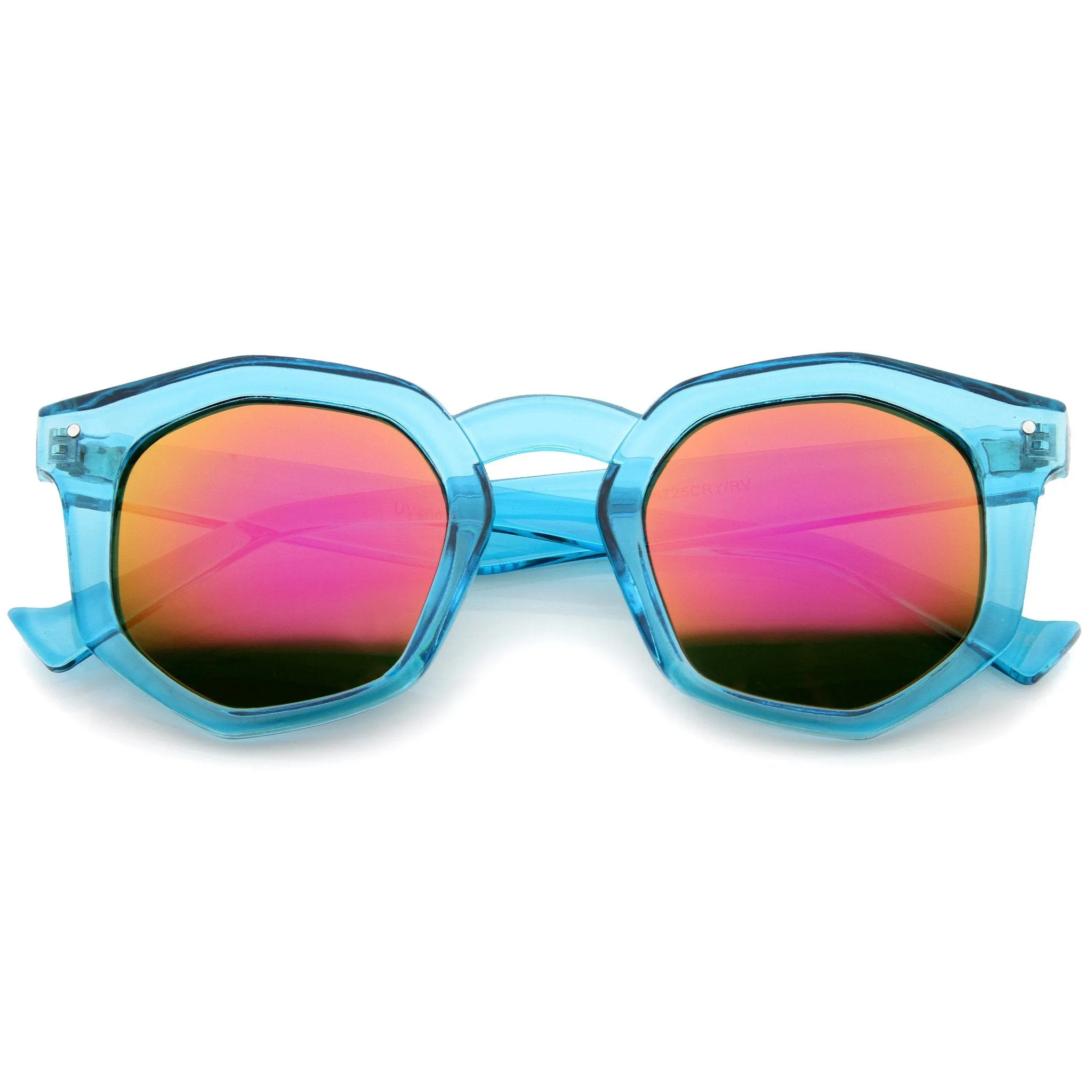 Retro Geometric Colorful Translucent Hexagon Sunglasses A248 sold by ZeroUV