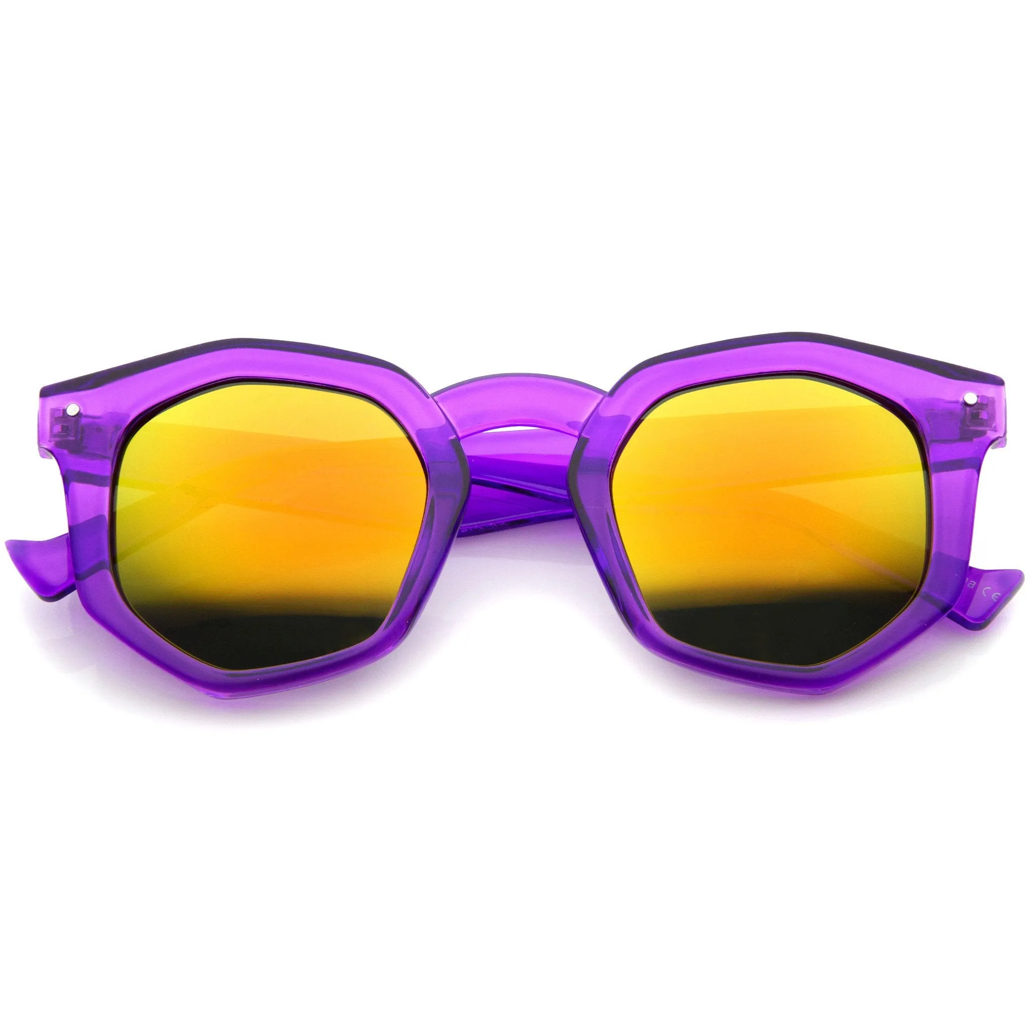 Retro Geometric Colorful Translucent Hexagon Sunglasses A248 sold by ZeroUV product image thumbnail 5