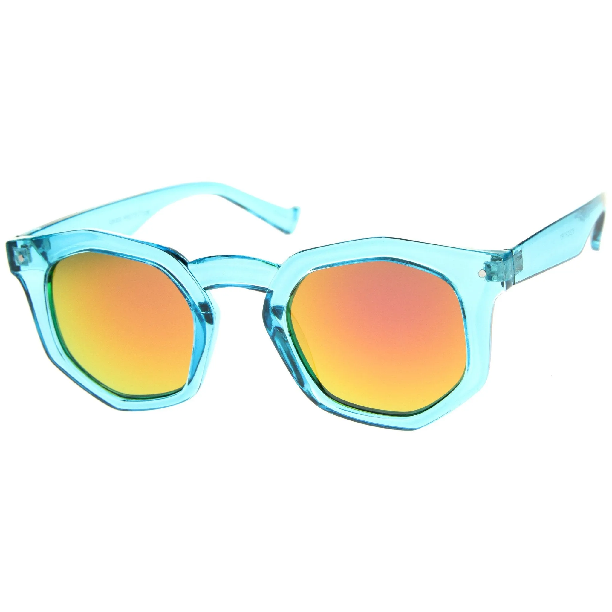 Retro Geometric Colorful Translucent Hexagon Sunglasses A248 sold by ZeroUV product image thumbnail 2