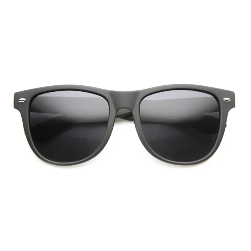 Large Retro Matte Black Rubber Horned Rim Sunglasses 9776 sold by ZeroUV