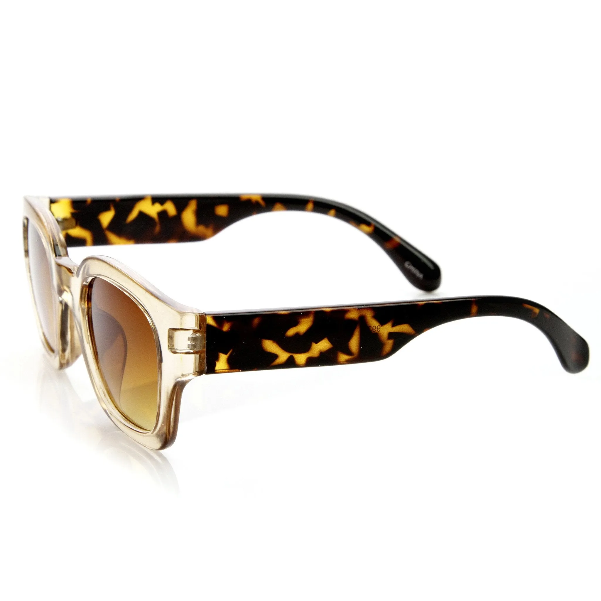 Retro Modern Bold Frame Block Horned Rim Sunglasses 9138 sold by ZeroUV product image thumbnail 5