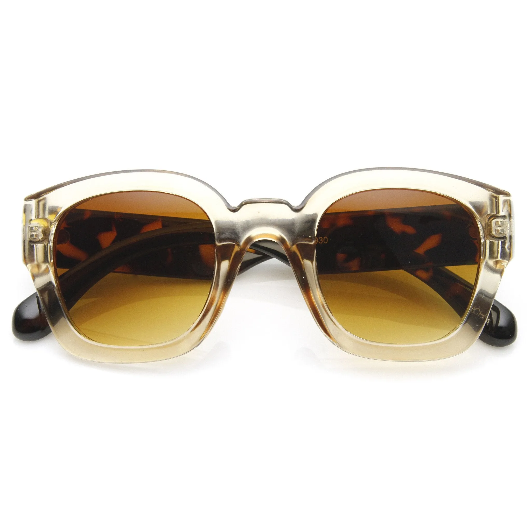 Retro Modern Bold Frame Block Horned Rim Sunglasses 9138 sold by ZeroUV product image thumbnail 3