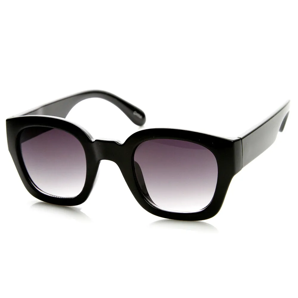 Retro Modern Bold Frame Block Horned Rim Sunglasses 9138 sold by ZeroUV