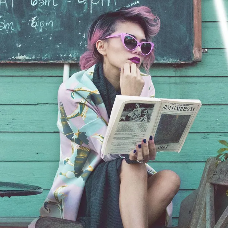 Women's 50's Fashion Hot Tip Pointed Vintage Cat Eye Sunglasses sold by ZeroUV product image thumbnail 4