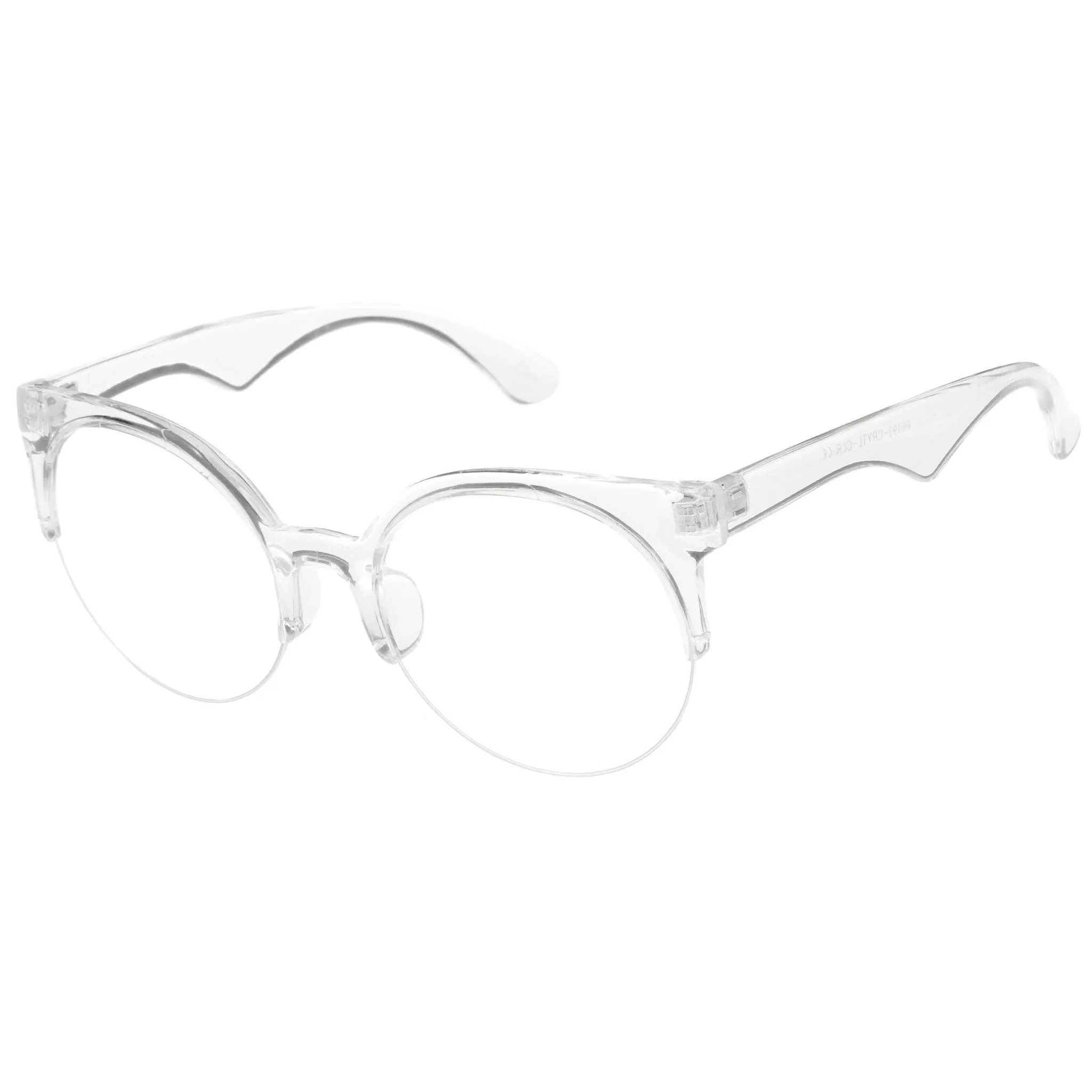 Modern Translucent Half Frame Clear Lens Glasses A963 sold by ZeroUV product image thumbnail 2