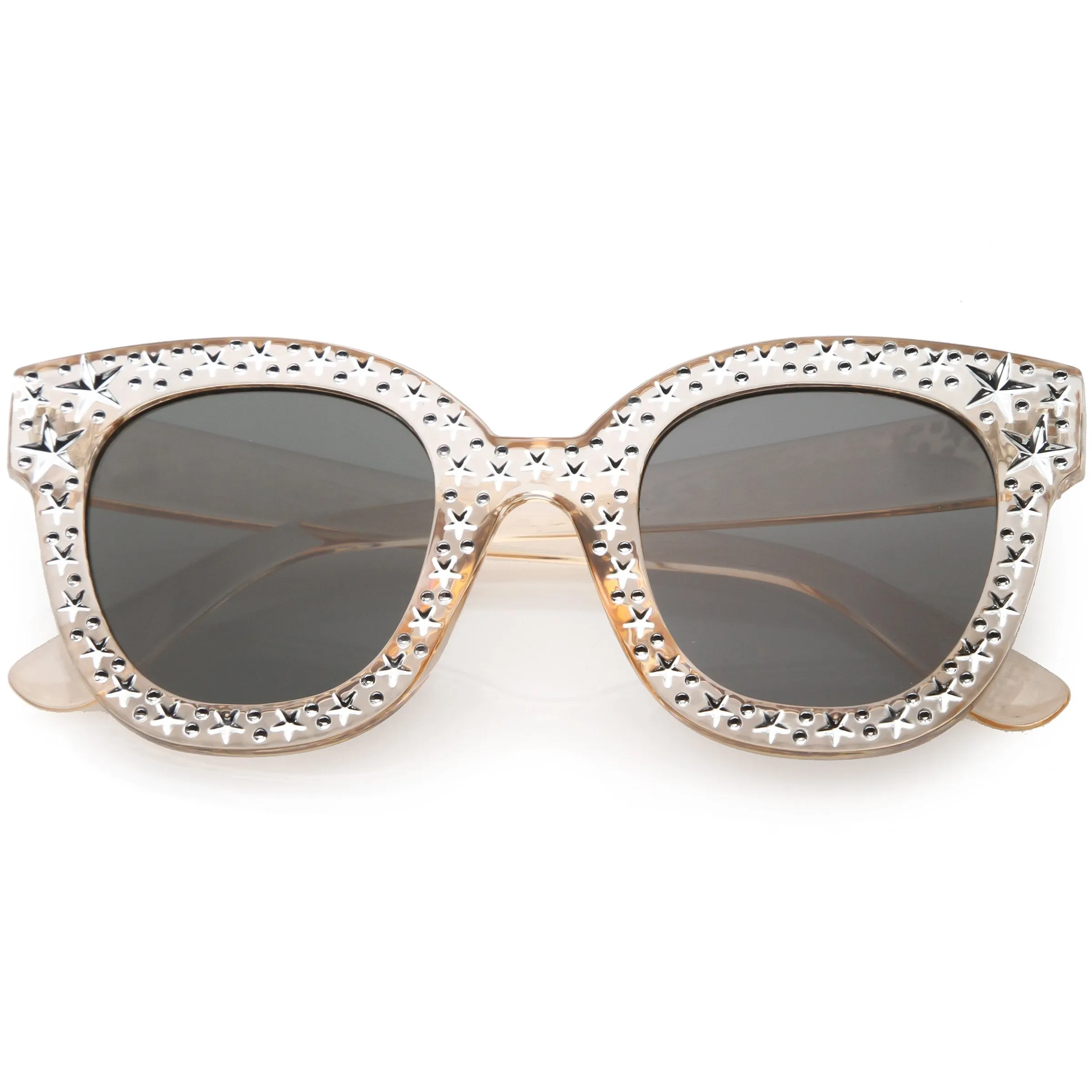 Oversize Novelty Star Embellished Horned Rim Sunglasses C683 sold by ZeroUV product image thumbnail 3