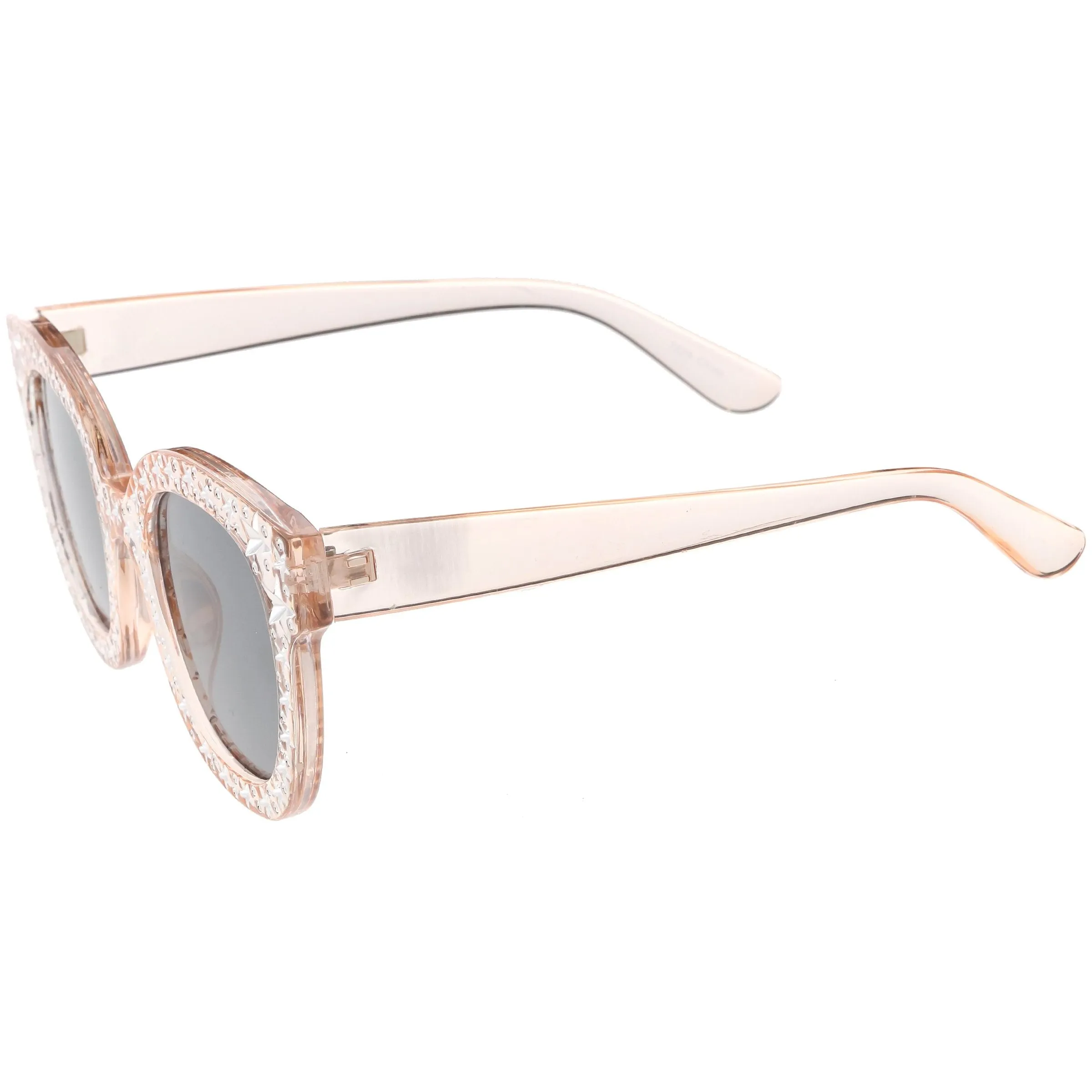 Oversize Novelty Star Embellished Horned Rim Sunglasses C683 sold by ZeroUV product image thumbnail 5