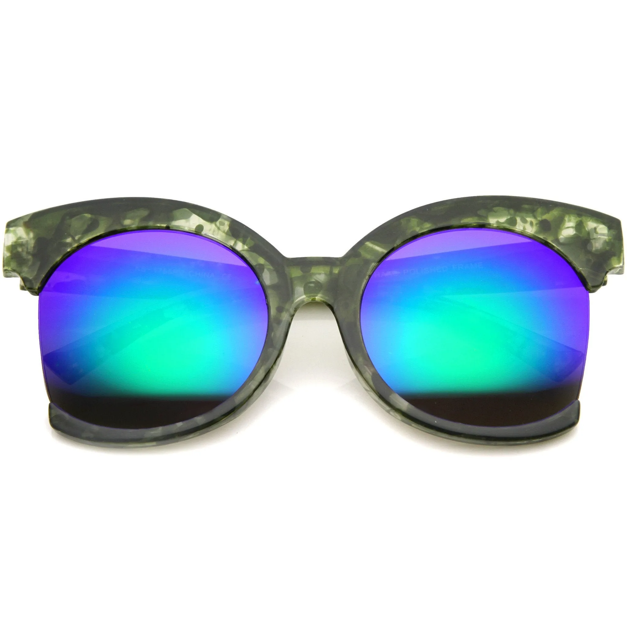 Women's Oversize Side Cut Mirrored Cat Eye Sunglasses A382 sold by ZeroUV product image thumbnail 3