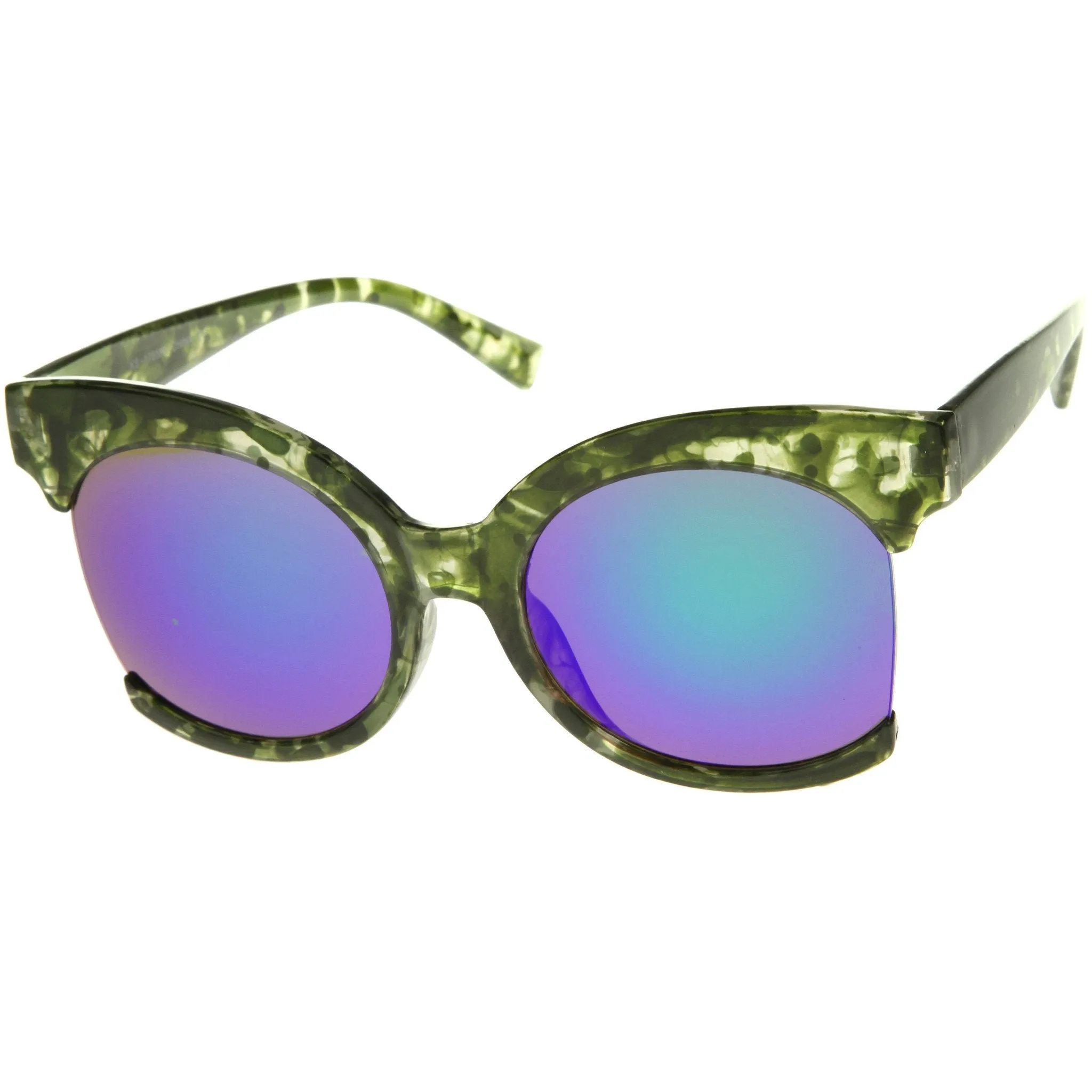 Women's Oversize Side Cut Mirrored Cat Eye Sunglasses A382 sold by ZeroUV product image thumbnail 4