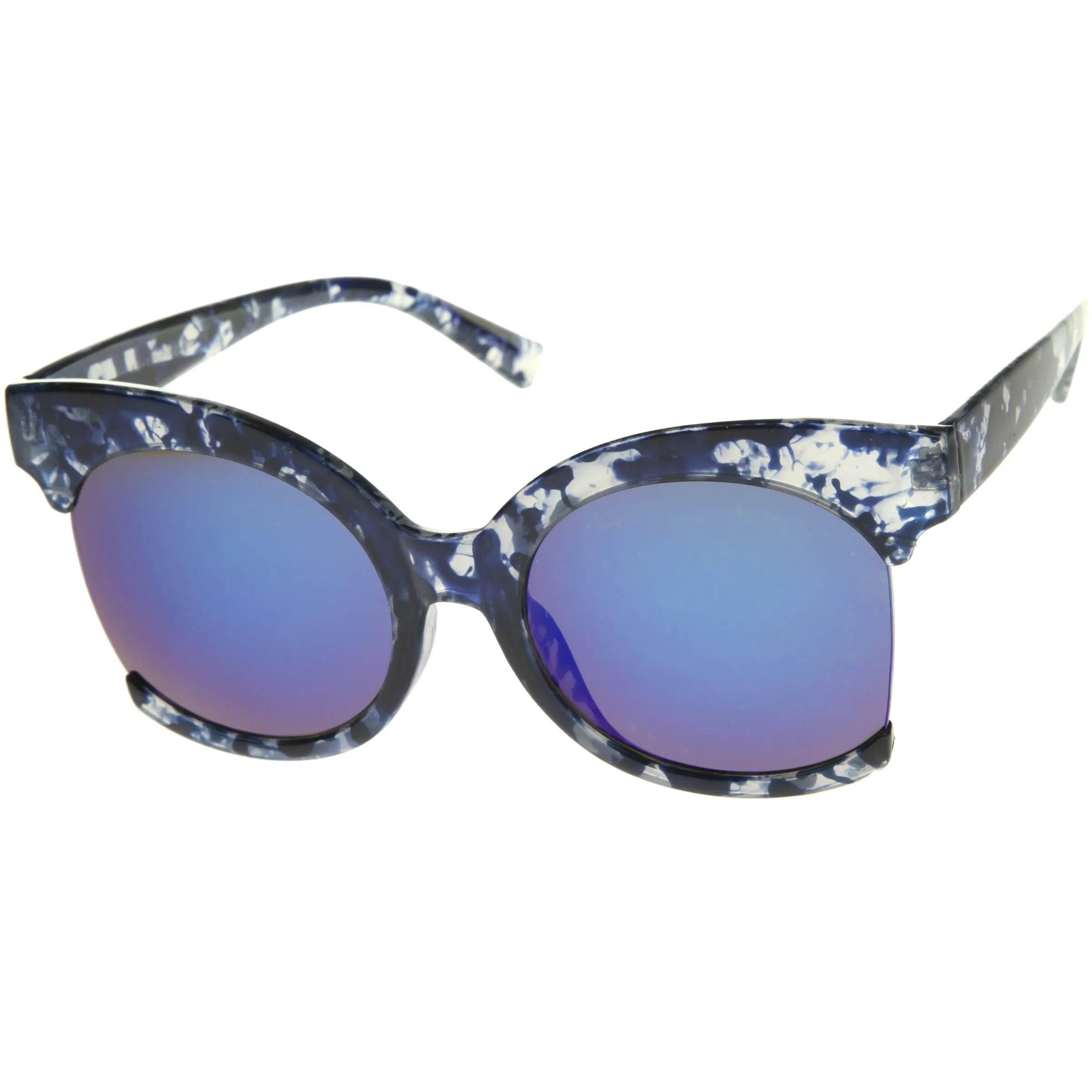 Women's Oversize Side Cut Mirrored Cat Eye Sunglasses A382 sold by ZeroUV product image thumbnail 2