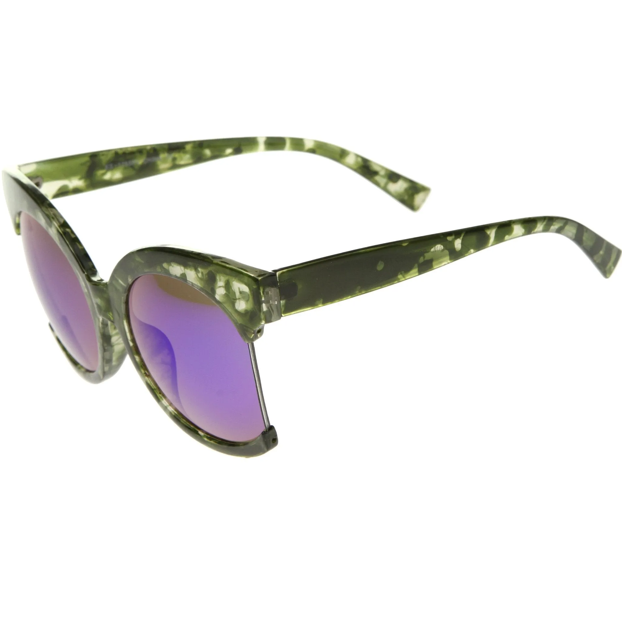 Women's Oversize Side Cut Mirrored Cat Eye Sunglasses A382 sold by ZeroUV product image thumbnail 5