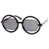 Designer Fashion Round Square Lens Cut Out Sunglasses 8940 sold by ZeroUV
