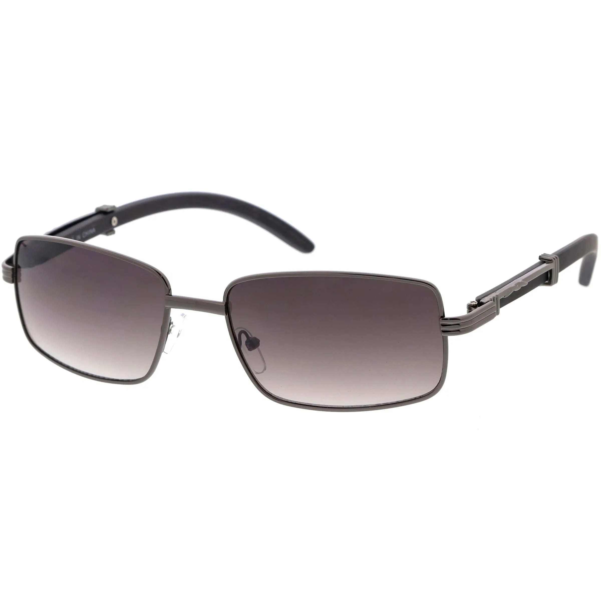 Medium Dapper Sleek Metal Two-Tone Square Sunglasses D249 sold by ZeroUV product image thumbnail 2